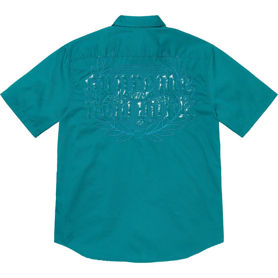 Camisas Supreme Croc Patch S/S Trabajo Aqua | AR206SO