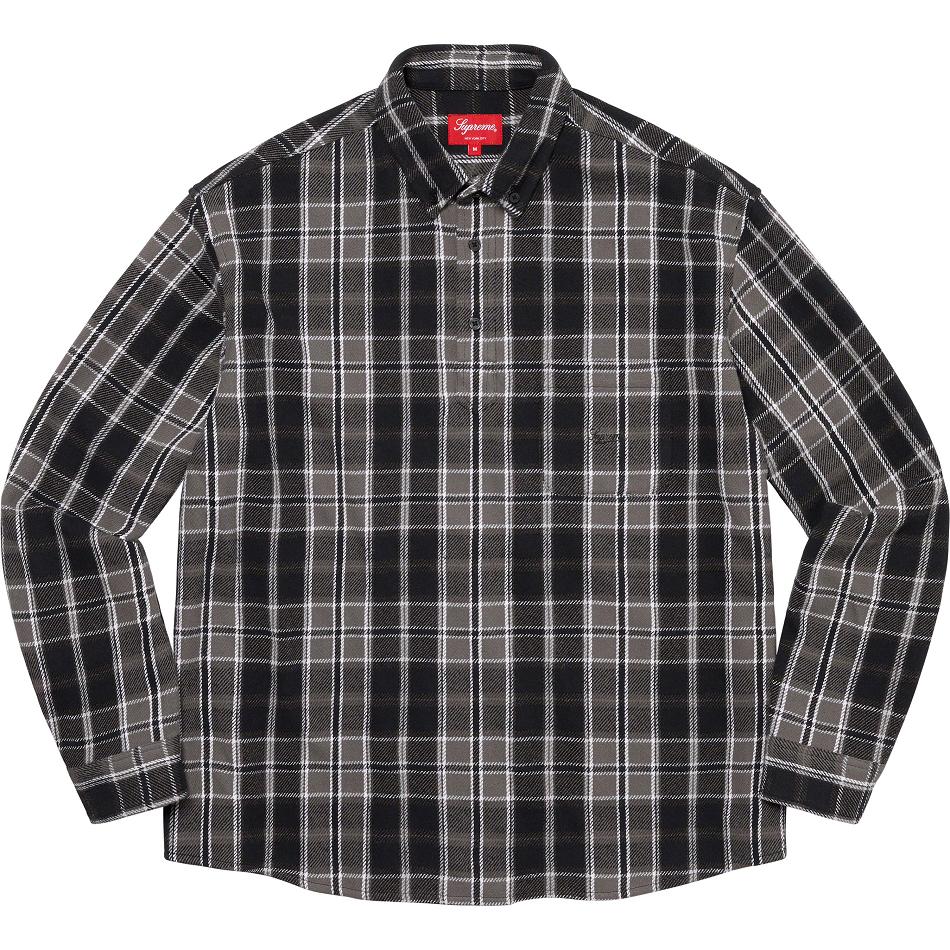 Camisas Supreme Pullover Plaid Flannel Negras | AR212KI