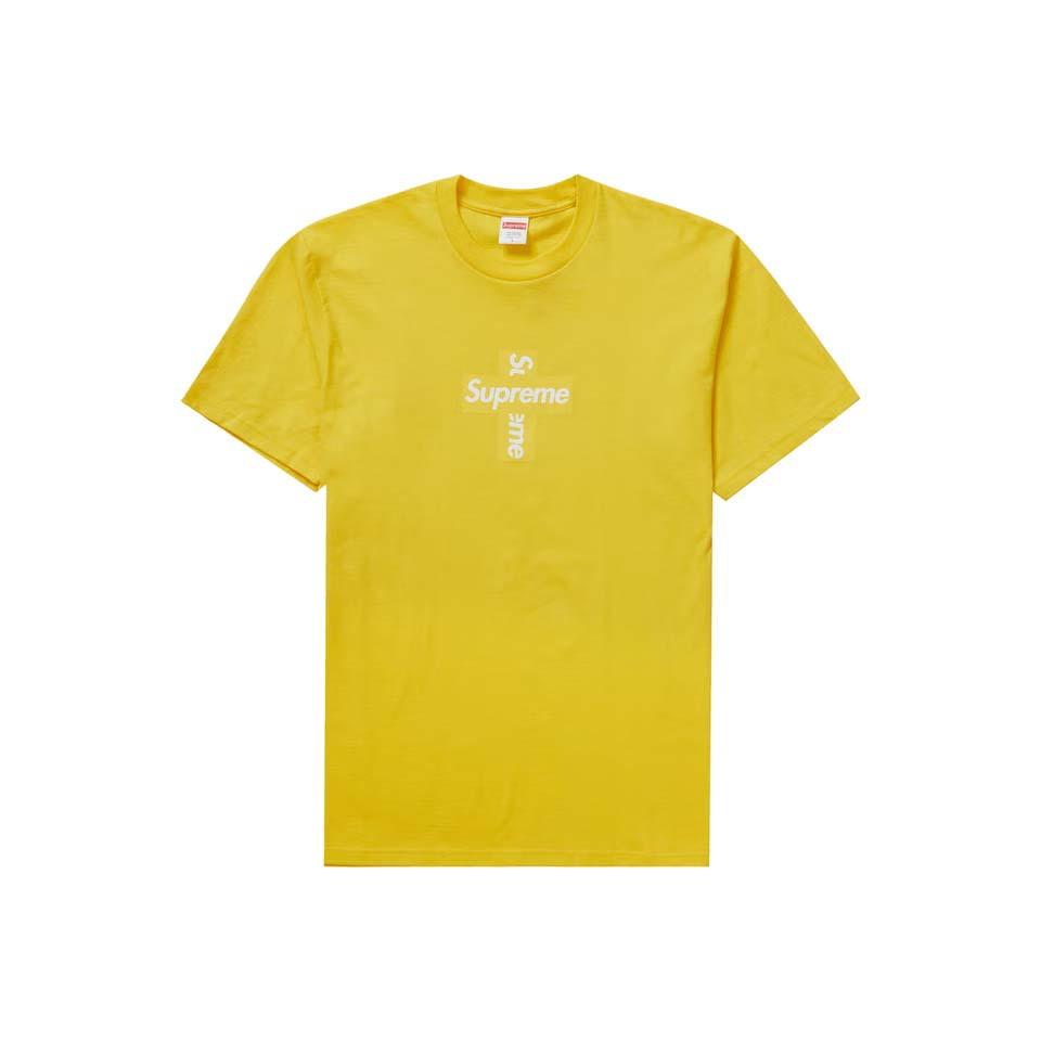 Camiseta Supreme Cross Box Logo Amarillo | AR390FM