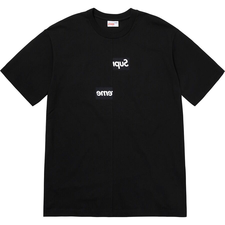 Camiseta Supreme x CDG Split Box Logo Negras | AR397XF