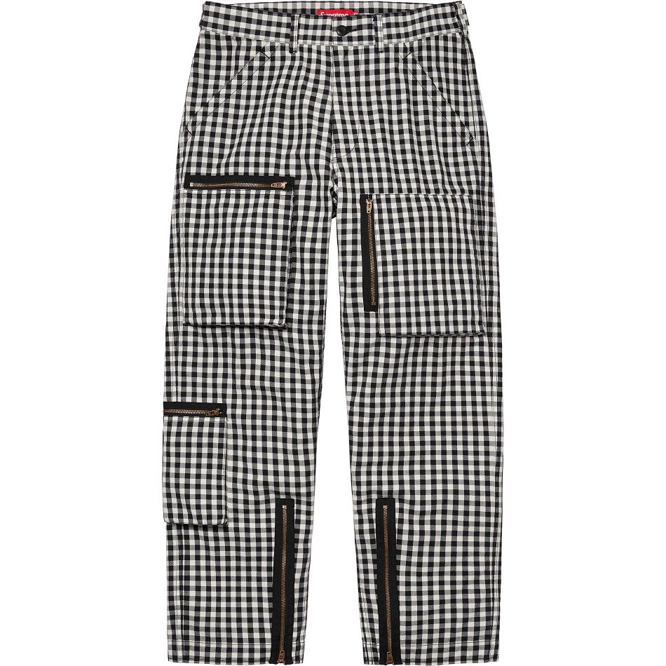 Pantalones Supreme Gingham Flight Pant Negras | AR199TV