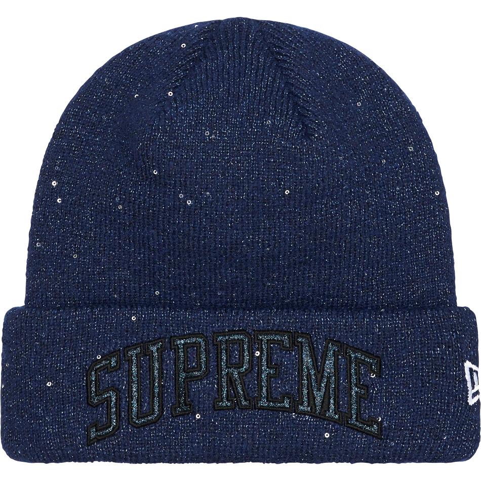 Sombreros Supreme New Era® Metallic Arc Beanie Azul Marino | AR446KI