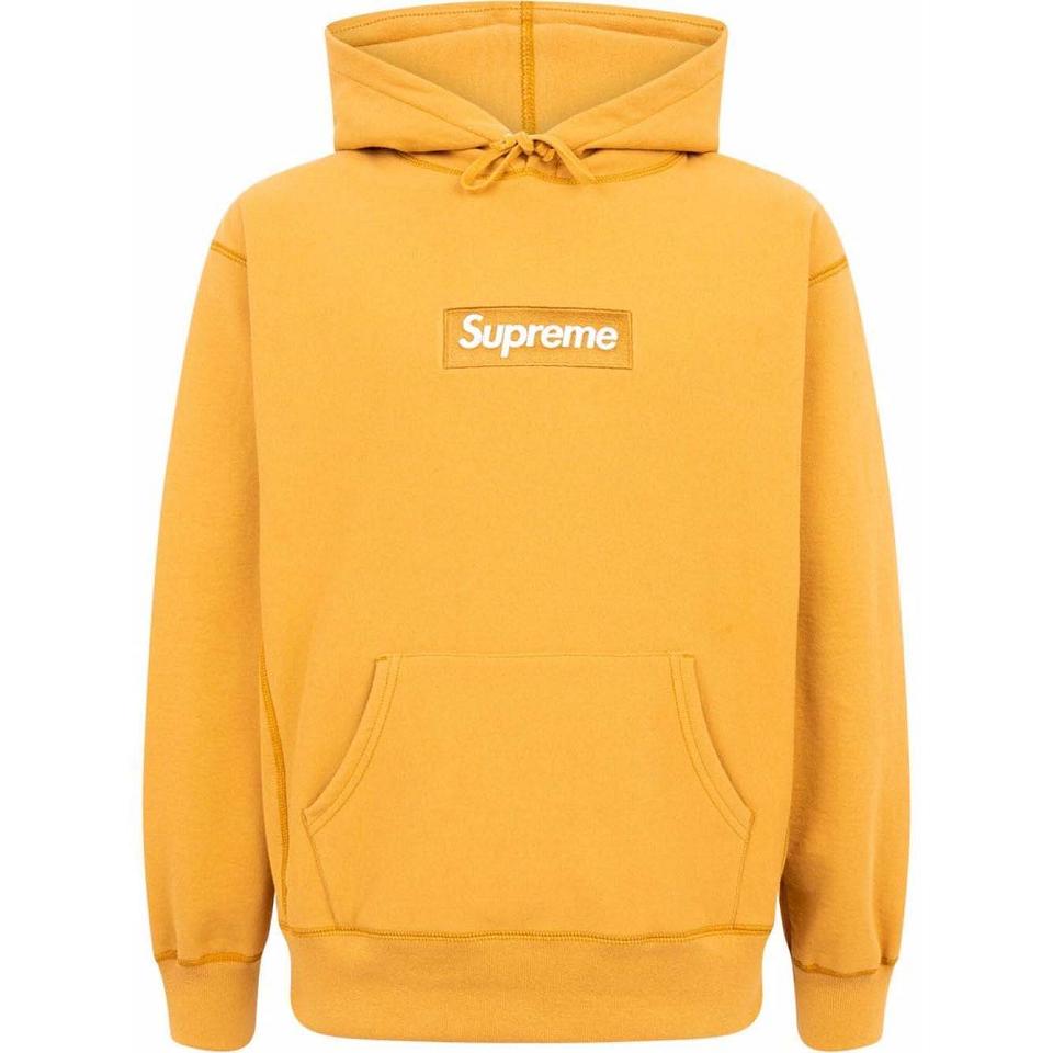 Sudadera Con Capucha Supreme Box Logo Amarillo | AR103DN