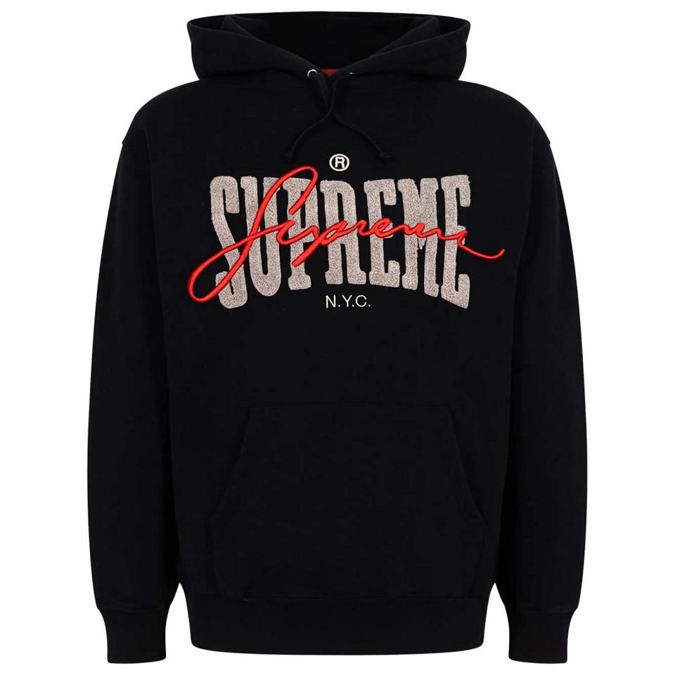 Sudadera Con Capucha Supreme Embroide Chenilles Negras | AR108KI