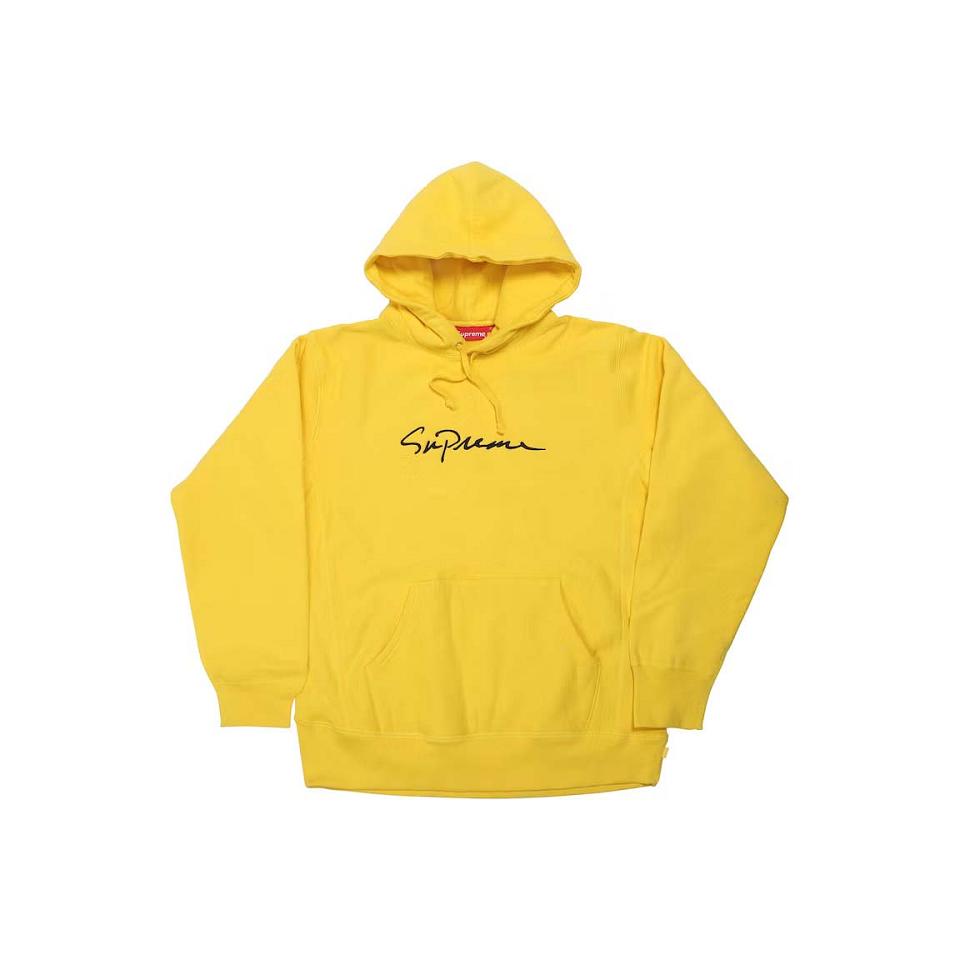 Sudaderas Supreme Classic Script Encapuchado Amarillo | AR322BC