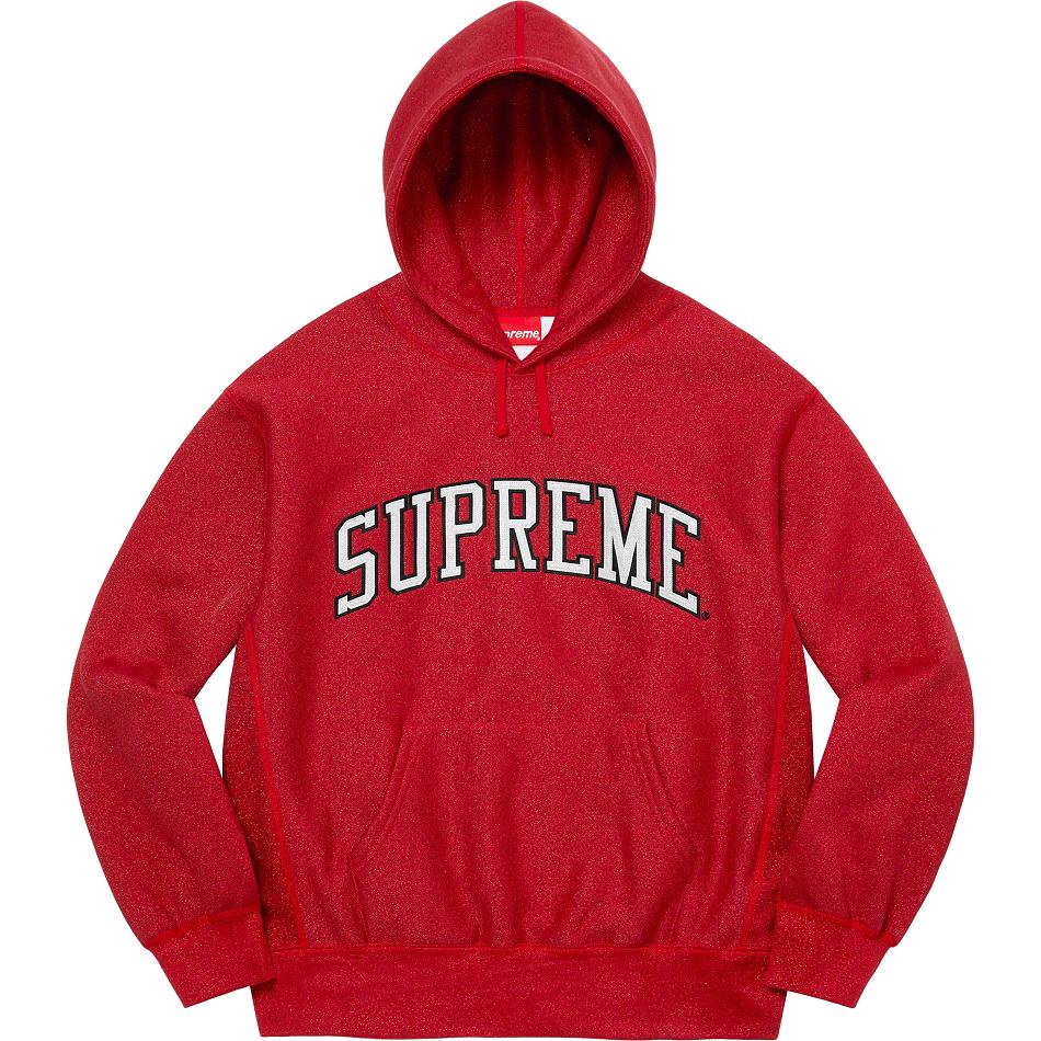 Sudaderas Supreme Glitter Arc Encapuchado Rojas | AR295VD