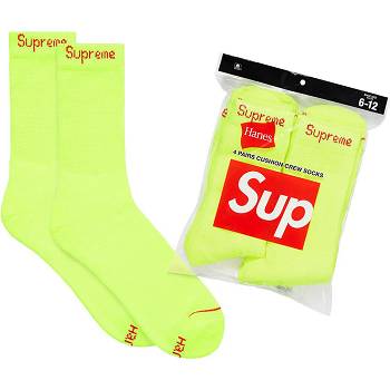 Calcetines Supreme Hanes® Crew Socks (4 Pack) Verde | AR488IS