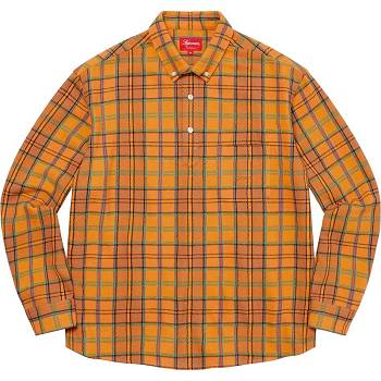 Camisas Supreme Pullover Plaid Flannel Doradas | AR214ZG