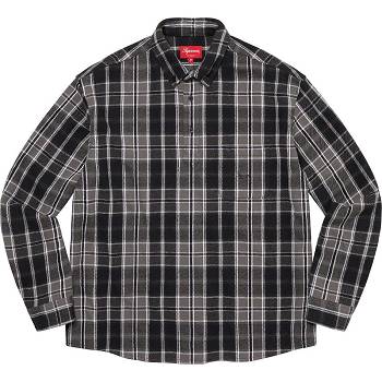 Camisas Supreme Pullover Plaid Flannel Negras | AR212KI