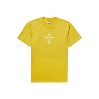 Camiseta Supreme Cross Box Logo Amarillo | AR390FM