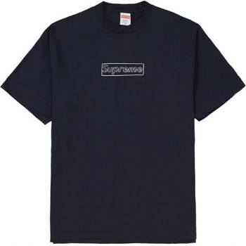 Camiseta Supreme KAWS Chalk Box Logo Negras | AR393JJ