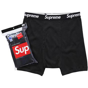 Ropa Interior Supreme Hanes® Boxer Briefs (4 Pack) Negras | AR489OR