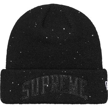 Sombreros Supreme New Era® Metallic Arc Beanie Negras | AR445JJ