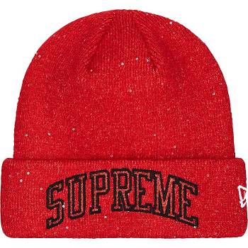 Sombreros Supreme New Era® Metallic Arc Beanie Rojas | AR447LH