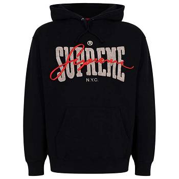 Sudadera Con Capucha Supreme Embroide Chenilles Negras | AR108KI