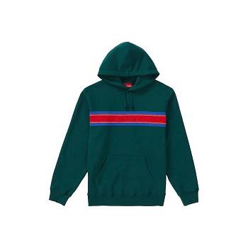 Sudaderas Supreme Chest Stripe Logo Encapuchado Verde | AR321VD