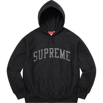 Sudaderas Supreme Glitter Arc Encapuchado Negras | AR293XF