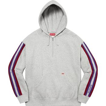 Sudaderas Supreme Half Zip Encapuchado Gris | AR299QZ