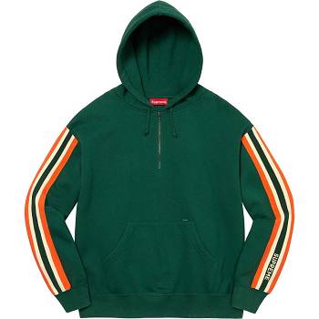 Sudaderas Supreme Half Zip Encapuchado Verde | AR300WY