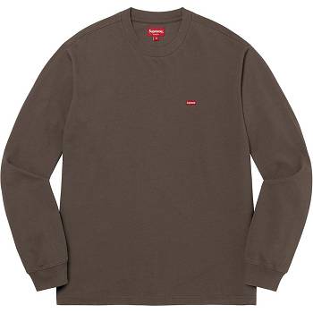 Suéteres Supreme Small Box L/S Tee Marrones | AR250RW